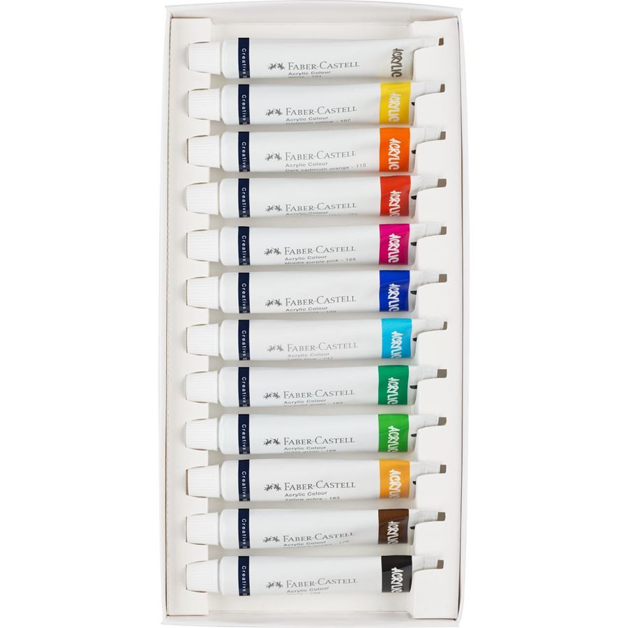 Faber - Castell Acrylic Colour 12s x 9ml - duodesk