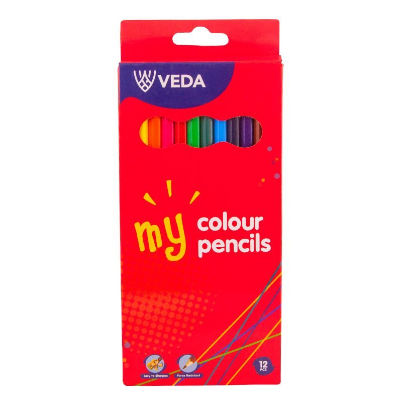 Veda Colour Pencils Full Size 12s - duodesk