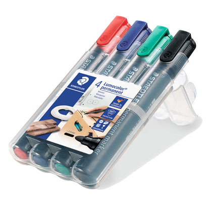 Staedtler Permanent Marker Lumocolor 352 Bullet Tip (4 Pack)