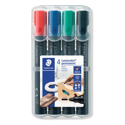 Staedtler Permanent Marker Lumocolor 352 Bullet Tip (4 Pack)