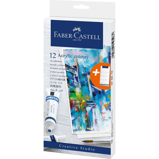 Faber - Castell Acrylic Colour 12s x 9ml - duodesk