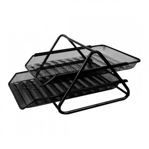 OfficePoint 2 Tier Metal Mesh Office Tray - duodesk