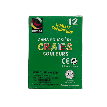 Omega Colored Dustless Chalks 12s - duodesk