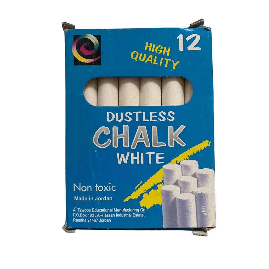 Omega White Dustless Chalks 12s - duodesk