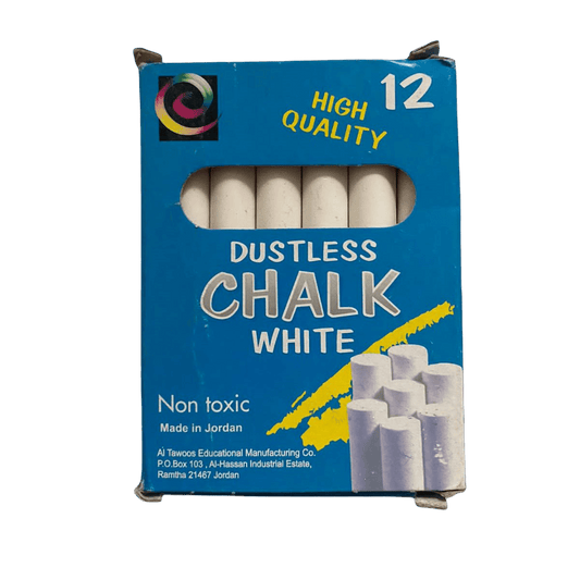 Omega White Dustless Chalks 12s - duodesk