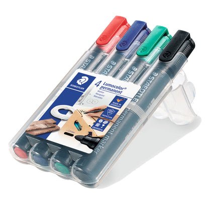 Staedtler Permanent Marker Lumocolor 352 Bullet Tip (4 Pack) - duodesk