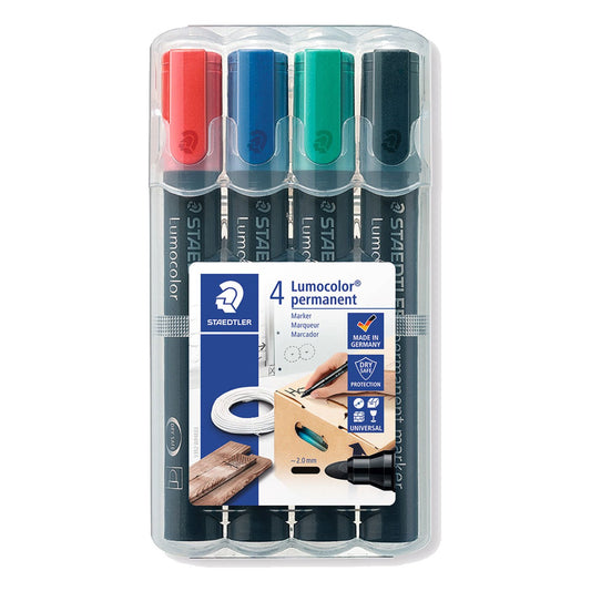 Staedtler Permanent Marker Lumocolor 352 Bullet Tip (4 Pack) - duodesk